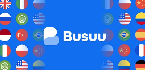 Aplikasi Learn to speak English with busuu